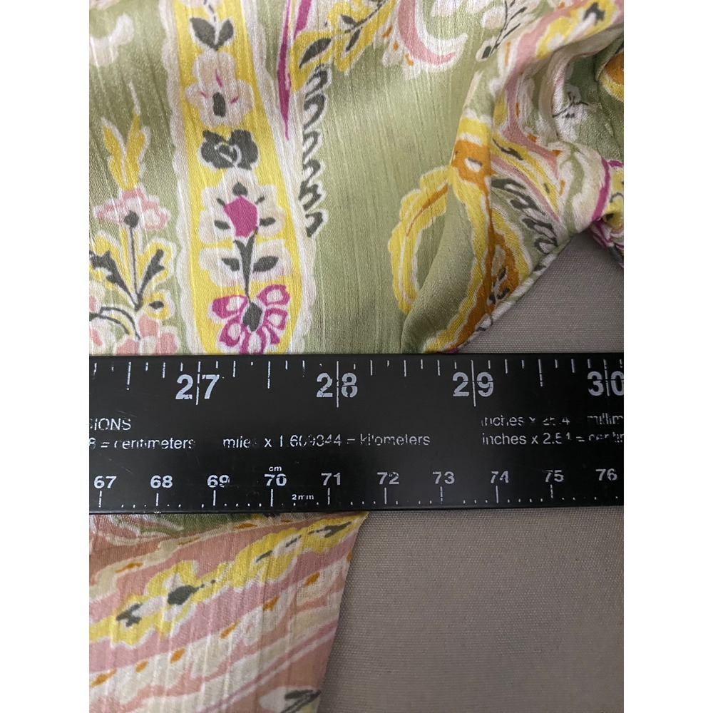 Emily Wonder Button Up Blouse Womens 2X Green Paisley Boho Grandmacore Retro - Picture 6 of 10